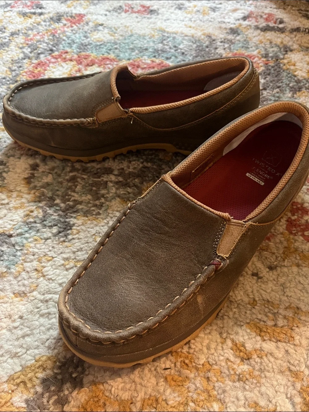 Twisted X Brown Suede Slip-On Driving Moc with CellStretch Loafers